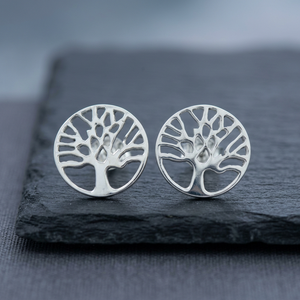 Boucles d'oreilles clous en argent massif motif Arbre de Vie du Sud-Ouest au design élégant, bijoux indiens tendance pour les fêtes, vente en gros - Product Image 2