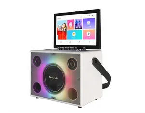 Stand touchscreen portatile partycube 14.1 pollici smart K-song entertainment karaoke bluetooth altoparlante da giardino esterno impermeabile