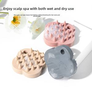 Cepillo de Silicona Ovalado en Forma de Trébol para Lavar el Cabello, Cepillo de Masaje para Cabello Seco y Mojado, para Hombres y Mujeres - Product Image 5