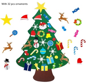 Bộ Cây Giáng Sinh Cảm Thấy 2,3ft, DIY, Đồ Trang Trí Giáng Sinh 18 Món, Có Đèn LED TREO TƯỜNG, Làm Quà Giáng Sinh Cho Trẻ Em, Gia Đình - Product Image 2