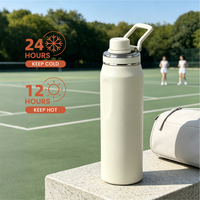 Bouteille d'eau classique en acier inoxydable 304 avec logo personnalisé, sans BPA, à double paroi, isolée sous vide, pour la salle de sport, les voyages et les activités de plein air