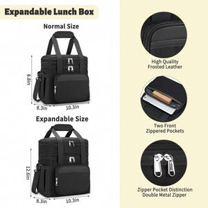 <b>Insulated</b> <b>Lunch</b> Bag <b>Lunch</b> <b>Box</b> for Men and Woman Double Deck Reusable <b>Lunch</b> Bag for Women Tote Cooler Bag - Product Image 4