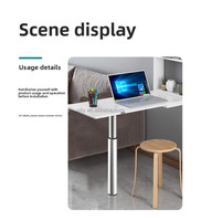 Colonnes de table télescopiques réglables en hauteur en acier inoxydable, plaque supérieure épaissie, pieds de table robustes à haute capacité de charge