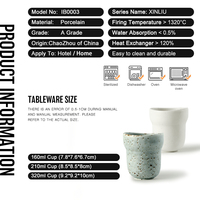 Vente en gros directe d'usine, tasses à thé en céramique uniques bleues et blanches écologiques de style nordique sans poignée, mug à café en porcelaine