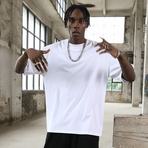 เสื้อยืดเปล่าคุณภาพสูงขายส่ง เสื้อยืดโอเวอร์ไซส์เนื้อนุ่ม พิมพ์ลายดิจิตอลตามสั่ง เสื้อยืดสีขาวเนื้อหนาสำหรับผู้ชาย - Product Image 3