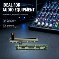 Vente directe usine – Potentiomètre coulissant 45 mm avec LED rouge B20k pour équipement de mixage audio, instrument de contrôle personnalisé