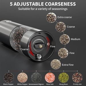 Nouvel ensemble moulin à sel et à poivre électrique automatique rechargeable en acier inoxydable, écologique, compatible lave-vaisselle et alimenté par USB 2025 - Product Image 3