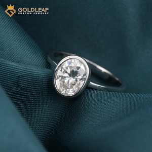 Anillo de Plata de Ley Chapado en Oro con Moissanita de Corte Ovalado para Mujer, Certificado por Terceros, para Uso Diario o Bodas - Product Image 6