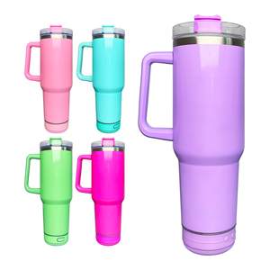 Magazzino USA tazza da caffè in acciaio inox 40oz con altoparlante da 40oz maniglia tazza a prova di perdite con altoparlante per la sublimazione della tintura - Product Image 2