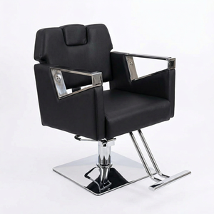 Sillón de Barbería Giratorio de 360 Grados de Lujo Personalizado, Silla de Salón Hidráulica Ajustable en Altura, de Cuero Sintético, Moderna, para Barbería - Product Image 1