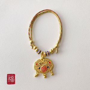 Collier tressé de style chinois pour animaux de compagnie, collier doré pour chats et chiens, décoration de collier avec pendentif de longévité. - Product Image 5