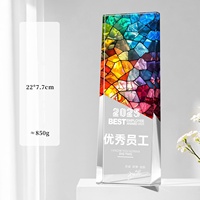 Trophée de cristal d'impression couleur personnalisé Médailles et plaques de forme colorée 3D personnalisées