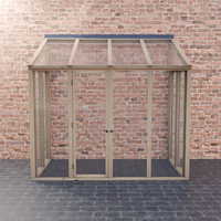 Maison verte de passe-temps encadrée en bois de cèdre, serre en bois et polycarbonate de bâtiment de jardin, serre en bois pour l'extérieur