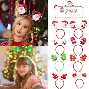 Ensemble créatif de décoration de Noël : Bandeau à double pince à ressort avec motif Père Noël et bois de renne pour adultes et accessoires de fête - Product Image 2