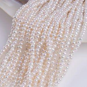 Perlas de Agua Dulce Naturales de Zhuji, 3.5-4/4-4.5mm, Planas, para Joyería DIY, Hechas a Mano, Blancas, Sueltas, en Hilo, Semi-Acabadas - Product Image 4