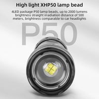 Linterna LED XHP100 de Alta Potencia 2026, Recargable, 4 Núcleos, Zoom, USB, Linterna de Mano para Camping, Actividades al Aire Libre y Emergencias