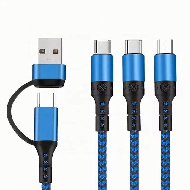 Multi Usb Data Cable Braided 5 in 1 USB Charging Cable 3 in 1 PD Type c Charger Cable for Mobile Phone