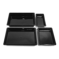 Bac GN en plastique noir demi-taille 1/2 GN 65 mm (2,5 pouces) de profondeur 4,1 QT (3,9 L) pour la restauration