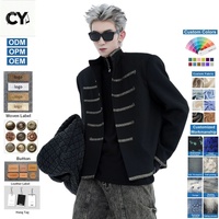 Veste pour homme OEM/ODM, style gothique, col montant, garniture tressée, prix de gros, fournisseur d'usine, vêtement d'extérieur Hussar personnalisable