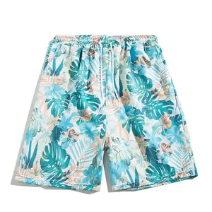 Oem/Odm Op Maat Bedrukt Stretch Trekkoord Mannen Zwemmen Hawaii Strand Shorts Voor Mannen