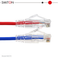Cable de Cobre Puro de 1FT 3FT, 28/30AWG, Cable de Red Delgado UTP Cat6A Cat6, Transparente, Ultra RJ45