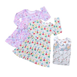 Nuovo Design <span class=keywords><strong>Abito</strong></span> Bambina Scatola della Fortuna in Bambù Vestiti per Bambine Personalizzati a Manica Lunga Carino Vestito da Principessa Girevole per Neonate - Product Image 4