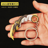 Porte-clés Karambit Valorant Champions 2021, dernier design, mini couteau en alliage de zinc de 9 cm