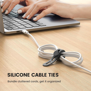 Nuevas Bridas Reutilizables de Silicona Ajustables Organizador de Cables Soporte para <span class=keywords><strong>Cable</strong></span> de Cargador Gestión de Cables de Auriculares 130 mm - Product Image 3