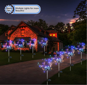Solar Led <strong>Light</strong> 3D DIY Firework Stake <strong>Light</strong> for Garden <strong>Pathway</strong> Landscape Holiday Party <strong>Christmas</strong> Lawn Security Outdoor Decor - Product Image 3