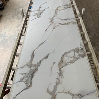 Panneau mural élégant en PVC de 3 mm d'épaisseur, imperméable et résistant aux UV, avec protection contre l'humidité, pour usage hôtelier, en plastique durable, feuille de marbre UV