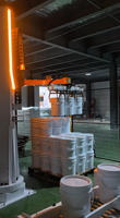 Robot de palettisation industriel de type colonne, machine de palettisation automatique de seaux en plastique avec pince multi-têtes pour ligne de convoyage