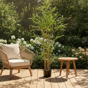 <span class=keywords><strong>Vente</strong></span> flash : Arbre en bambou artificiel de 1,80 m (6 pieds), herbe et feuilles en plastique simulées pour la décoration de la maison, du bureau, de l'hôtel et du jardin - Product Image 1