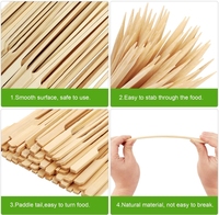 Brochettes en bambou naturel pour barbecue à foyer ouvert pour hot-dog camping BBQ Tools