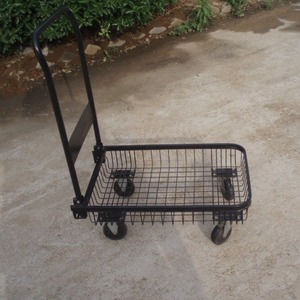 Carrito de Compras Plegable con Cesta de Red, 860 mm de Alto x 672 mm de Ancho x 420 mm de Profundidad, Recubierto con Pintura en Polvo, Carrito para Herramientas PH1556 - Product Image 1