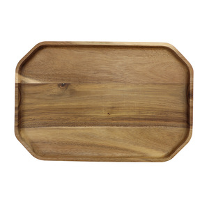 ถาดเสิร์ฟไม้กระถิน 30x20x2 ซม. รูปทรงสี่เหลี่ยมผืนผ้า ลายไม้ สำหรับใช้ในครัวเรือน - Product Image 2
