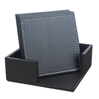 8 pièces de sous-verres carrés modernes en ardoise noire naturelle écologique, marque Home Mate, Noël