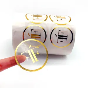 Tùy Chỉnh In Ấn Dán Keo Rõ Ràng Vàng Lá Nhãn Cho Thực Phẩm Mứt Jar Chai Sticker