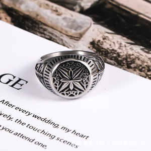 Men's <b>Titanium</b> Steel <b>Ring</b> Cross Pattern Ice Flower Design Fashion Jewelry Gift SA1048 - Product Image 2