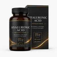 Capsules d'acide hyaluronique extra fort 250 mg avec biotine 5000 mcg et vitamine C pour un soutien profond de l'hydratation de la peau, marque privée