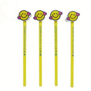 Ensemble de gommes détachables en forme de visage souriant et crayons HB personnalisés – Cadeau publicitaire promotionnel - Product Image 4