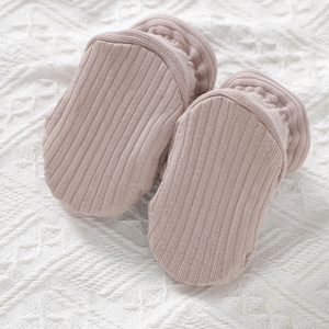 Atacado Baby Socks Infant Knitted Infant Boot Botas de algodão orgânico Non-Slip Ribbed Baby Booties - Product Image 3