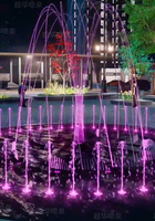 Boquilla rotativa de acero inoxidable para exteriores, fuente de baile de música cuadrada integrada CNC, jardín de flores de vidrio giratorio, jardín de piedra