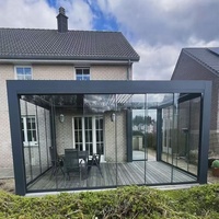 Beste Ideen und Inspiration für Glas-Tür-Balkon-Pergola Außenwohnbereich Über Schiebeglas-Türen Transparenter Seitlicher Verschluss