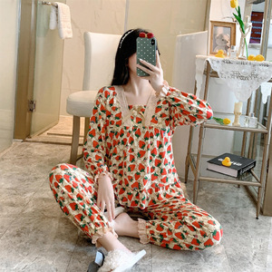 Venta al por mayor de pijamas Pillama Mujer Pijama Por Mayor <span class=keywords><strong>Ropa</strong></span> De Dormir Pijama Femmes Dos Piezas Loungewear Set Pijama para Mujer - Product Image 1