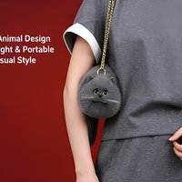 Bolso de Hombro de Gato Kawaii, Lindo Bolso de Gato de Peluche de Piel Sintética, Bolso Cruzado Novedoso, Venta al por Mayor, Logotipo Personalizado, Fábrica OEM