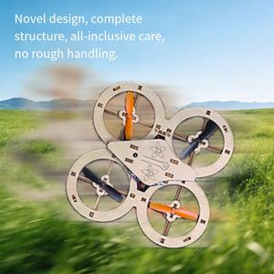 Dron Cuadricóptero de Madera DIY, Equipo para Experimentos Científicos, Baterías, Vuelo Estable, Modo 2 de 2 Canales, Control Remoto, Batería de Litio - Product Image 3