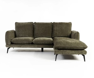 Sofá reversible de terciopelo de 3 plazas para interiores, con tela suave y tierna. - Product Image 1