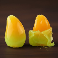 Bonbons gélifiés à la mangue verte pelables, en forme de goutte, nouveauté, à mâcher, boîte de 120g, 50 pièces, étiquette personnalisée, vente en gros, refermable, OEM