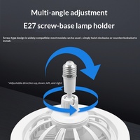 Ventilateur de plafond LED multifonctionnel à 3 couleurs, télécommande, variateur d'intensité, minuterie, dimmable, mini, pour chambre à coucher, salon, bureau, E27
