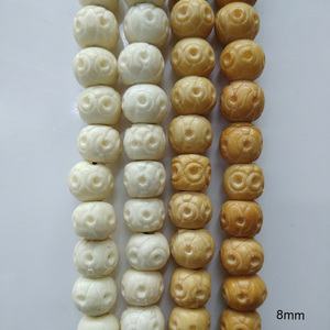 Groothandel handgesneden cirkelpatroon ronde natuurlijke beenkralen voor het maken van mode-sieraden - Product Image 4
